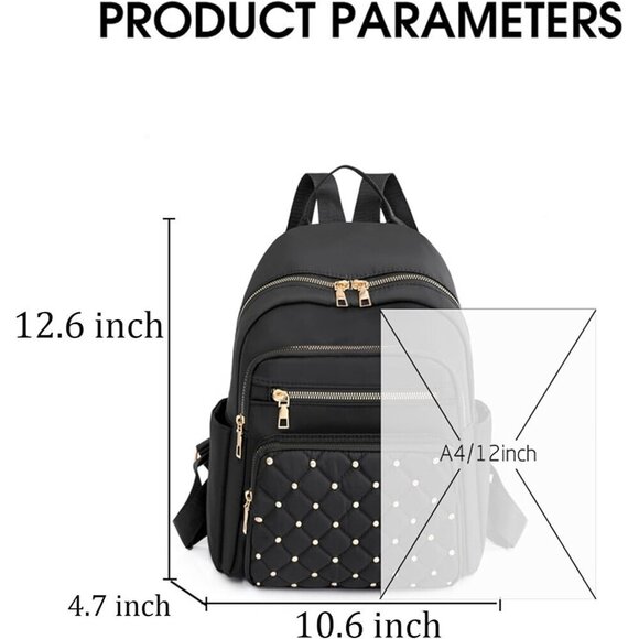 Mini Nylon Backpack for Women Lightweight Travel Purse F Khaki Small Trendy Bag main image 5